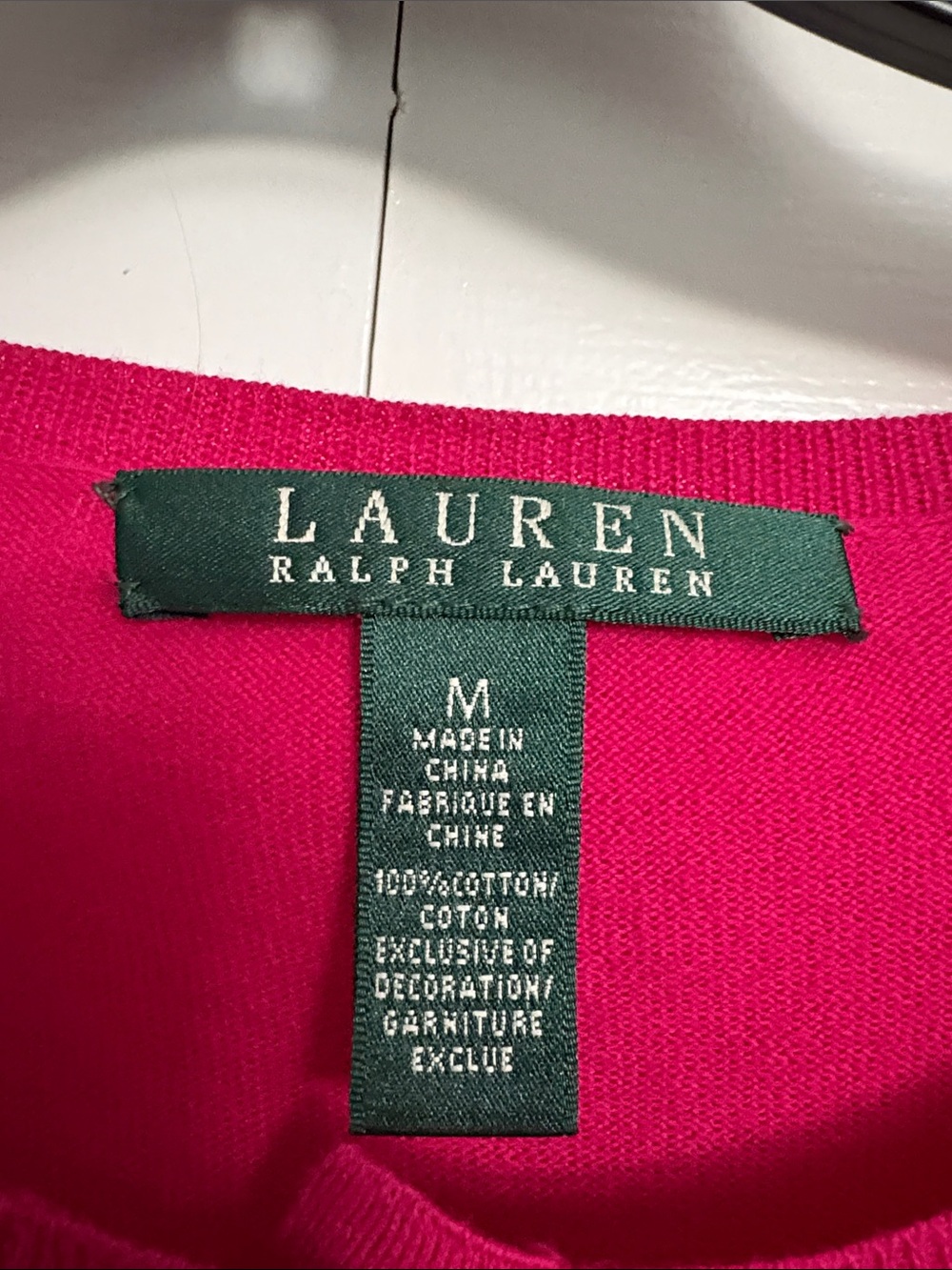 Lauren Ralph Lauren Hot Pink Button-Front Knit Cardigan - Picture 2 of 4